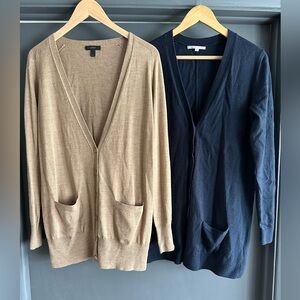 2 Cardigans long- JCREW and GAP, Large